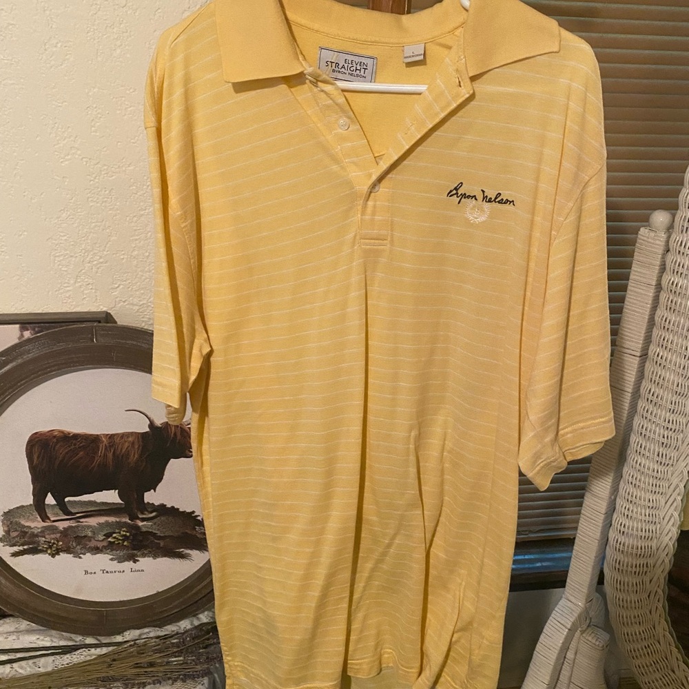 Yellow Striped Men's Polo Shirt